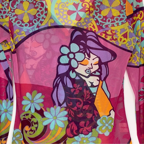 Vintage Psychedelic Mesh Long-sleeve - Picture 7 of 7